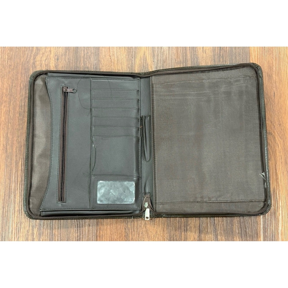 Zip Around Binder Portfolio Notebook Faux Leather